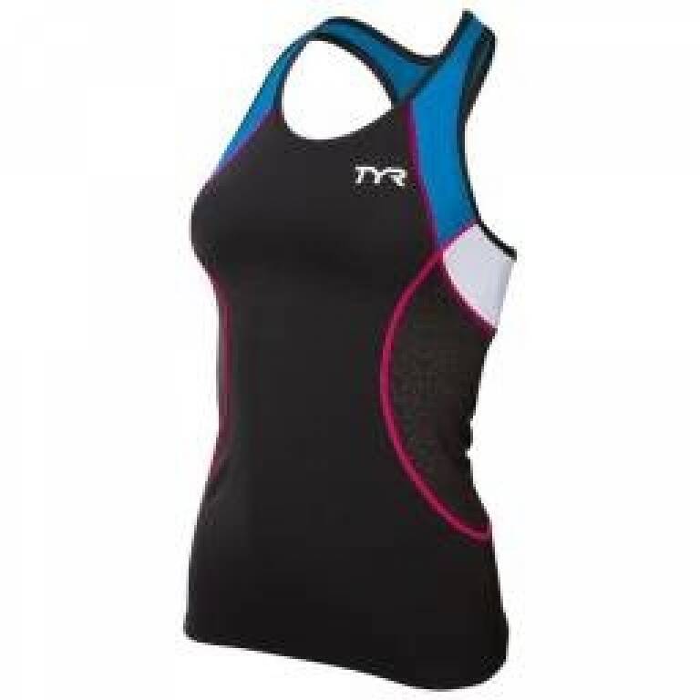 Tyr Jersey Com Tri Tank Women M Black Blue Pink